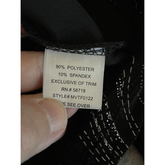 90s Black Velvet Top Womens L Shimmer 2pc Stretchy Elegant Glam NYE Y2K Girly - Picture 7 of 11